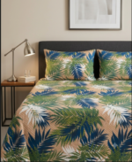 King Size Tropical Printed Cotton Bedsheet with Pillow Covers