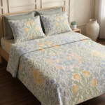 Soft Cotton Floral Print King Size Bedsheet – Elegant Botanical Design