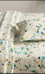 King Size Colorful Abstract Printed Cotton Bedsheet with Pillow Covers - Image 4