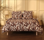 Cotton Leaf Print King Size Bedsheet 99 × 96 Inches | Bedeasia