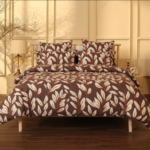 Cotton Leaf Print King Size Bedsheet 99 × 96 Inches | Bedeasia