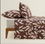 Cotton Leaf Print King Size Bedsheet 99 × 96 Inches | Bedeasia - Image 4