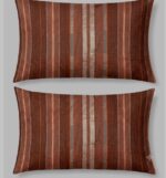 ​Bedeasia Rust Striped Cotton King Size Bedsheet - Image 3