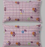 Bedeasia Grid Floral Cotton King Size Bedsheet Set - Image 3