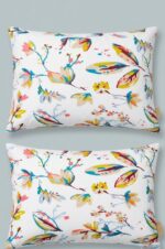 Cotton King Size Bedsheet – Colorful Botanical Print - Image 3
